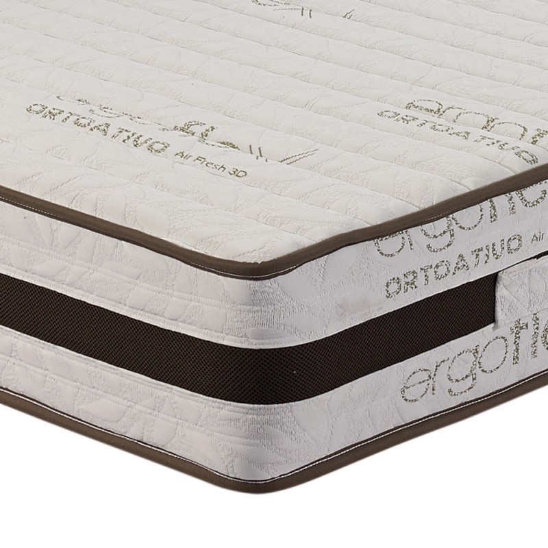 Colchão Ergoflex Ortoativo, pormenor da lateral e do acolchoado