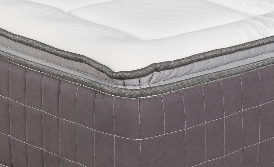 Colchão Ergoflex Royal Topper, pormenor da lateral e do acolchoado