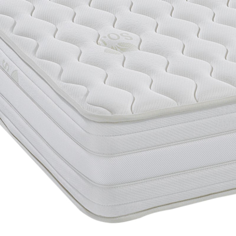 Colchão Ergoflex Sense Látex, pormenor da lateral e do acolchoado
