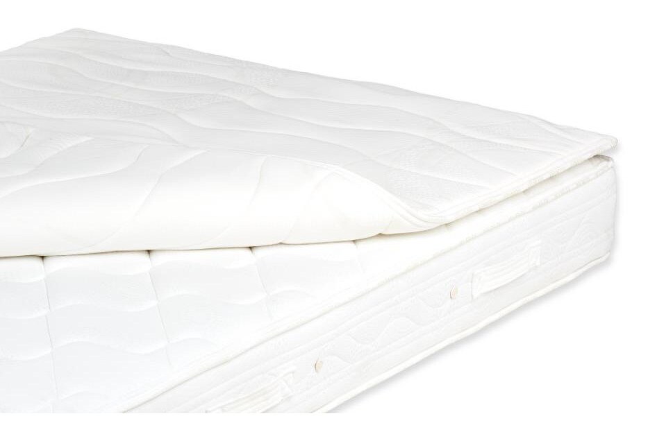 Molaflex Topper Visco sobre um colchão, com um canto levantado